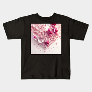 Beautiful valentine heart made of flowers ! Kids T-Shirt